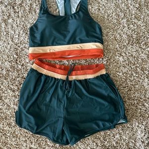 NWT teal and burnt orange bikini